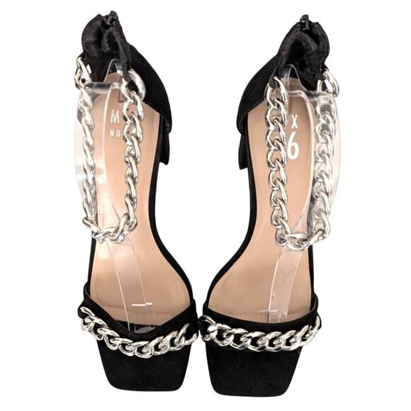 Chain Strap Sandals 8 Party Event Whimsigoth Coquette Prom Clubwear Block Heel - Picture 7 of 9